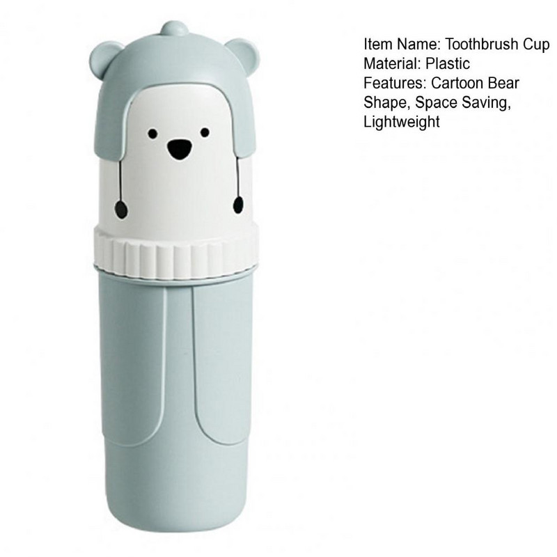 Hambaharja hoidik Niiskuskindel suure mahutavusega hambaharjatops Cartoon Bear hambapasta vannitoatarvikud
