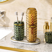 Fogkefe doboz Fogkrém tartó tok Fürdőszoba kiegészítők Nagy kapacitású könnyű luxus hordozható utazási fogkefe