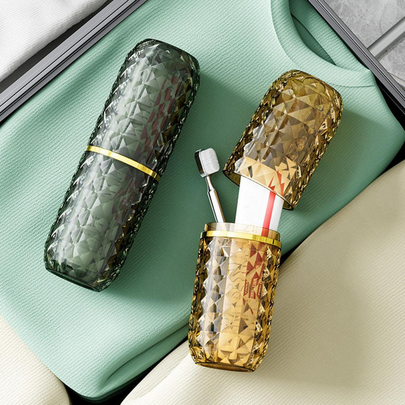 Fogkefe doboz Fogkrém tartó tok Fürdőszoba kiegészítők Nagy kapacitású könnyű luxus hordozható utazási fogkefe