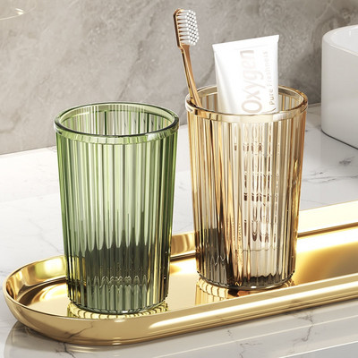 Akrila mutes skalošanas glāzīte zobu birstes vannas istabas krūze Light Luxury Style vannas istabas uzglabāšanas piederumi Zobu birstes turētājs