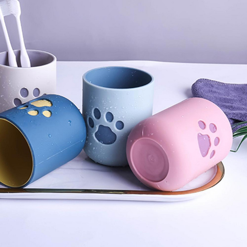 Hambaharja trumli tassi hoidja PP multikas kassi kutsikas kiisu küünis suupesu paarid tassi harjamine suuvee tassi vannitoatarvikud