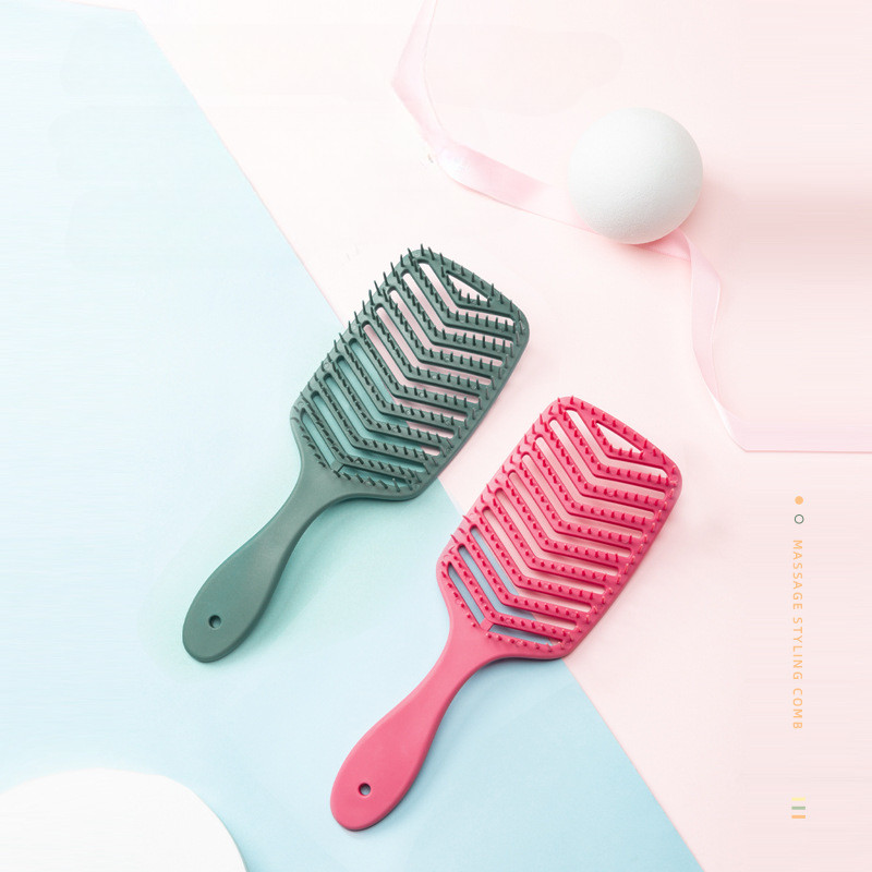 1vnt Tuščiavidurės galvos masažo šukos nešiojamas plaukų formavimo šepetys Kirpyklos šepetys Galvos odos masažo šepetys Moteriškas šlapių ir banguotų plaukų šepetys