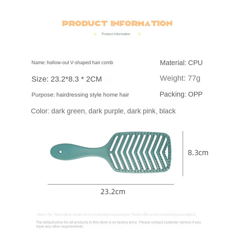 1vnt Tuščiavidurės galvos masažo šukos nešiojamas plaukų formavimo šepetys Kirpyklos šepetys Galvos odos masažo šepetys Moteriškas šlapių ir banguotų plaukų šepetys