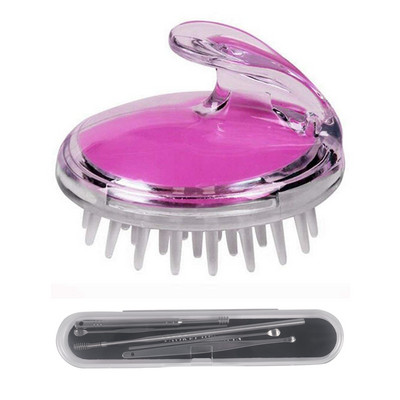 1 τμχ Σαμπουάν για το τριχωτό της κεφαλής για μασάζ χτένα με βούρτσα μαλλιών & 5 τμχ Unisex Σπιράλ κουτάλι για αυτί από ανοξείδωτο χάλυβα