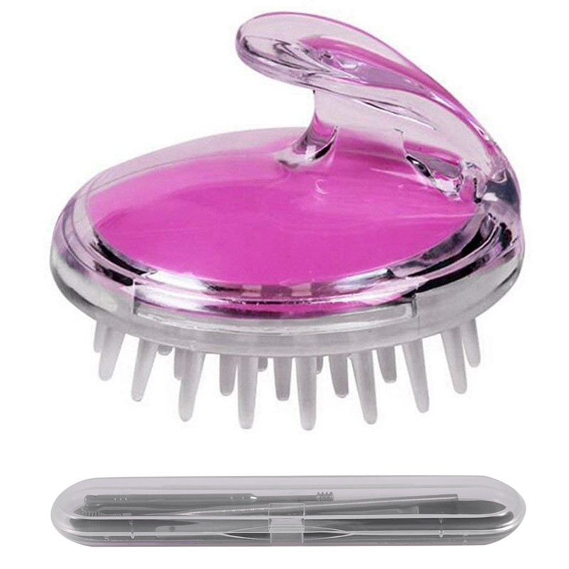 1 τμχ Σαμπουάν για το τριχωτό της κεφαλής για μασάζ χτένα με βούρτσα μαλλιών & 5 τμχ Unisex Σπιράλ κουτάλι για αυτί από ανοξείδωτο χάλυβα