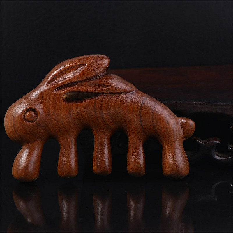 Head Meridian Comb Stimulation Reflexology Βούρτσα μασάζ τριχωτού Ξύλινη χτένα μασάζ Εργαλείο περιποίησης μαλλιών Φαρδιά δόντια χτένα μαλλιών