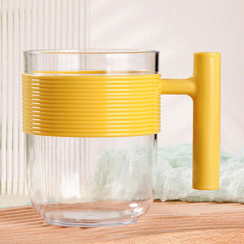Чаша за измиване Пурпурна гладка чаша за уста Стилна форма Модерна минималистична дебела, устойчива на износване Чаша за вода за домакинството Жълта чаша за вода за уста