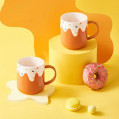 Pattern Mouthwash Cup Cake Pattern dantų šepetėlio puodelis su praktiška rankenos konstrukcija Mielas vandens puodelis skirtas namų vonios reikmenims