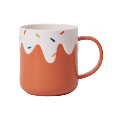 Pattern Mouthwash Cup Cake Pattern dantų šepetėlio puodelis su praktiška rankenos konstrukcija Mielas vandens puodelis skirtas namų vonios reikmenims