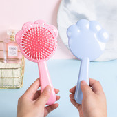 Drăguță perie de păr cu labe de pisică pentru copii, fete, portabilă, pernă de aer, cu desene animate, pieptene de masaj pentru mamă și copii, îngrijirea părului Kawaii