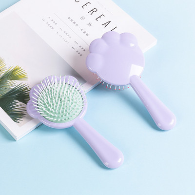 Drăguță perie de păr cu labe de pisică pentru copii, fete, portabilă, pernă de aer, cu desene animate, pieptene de masaj pentru mamă și copii, îngrijirea părului Kawaii