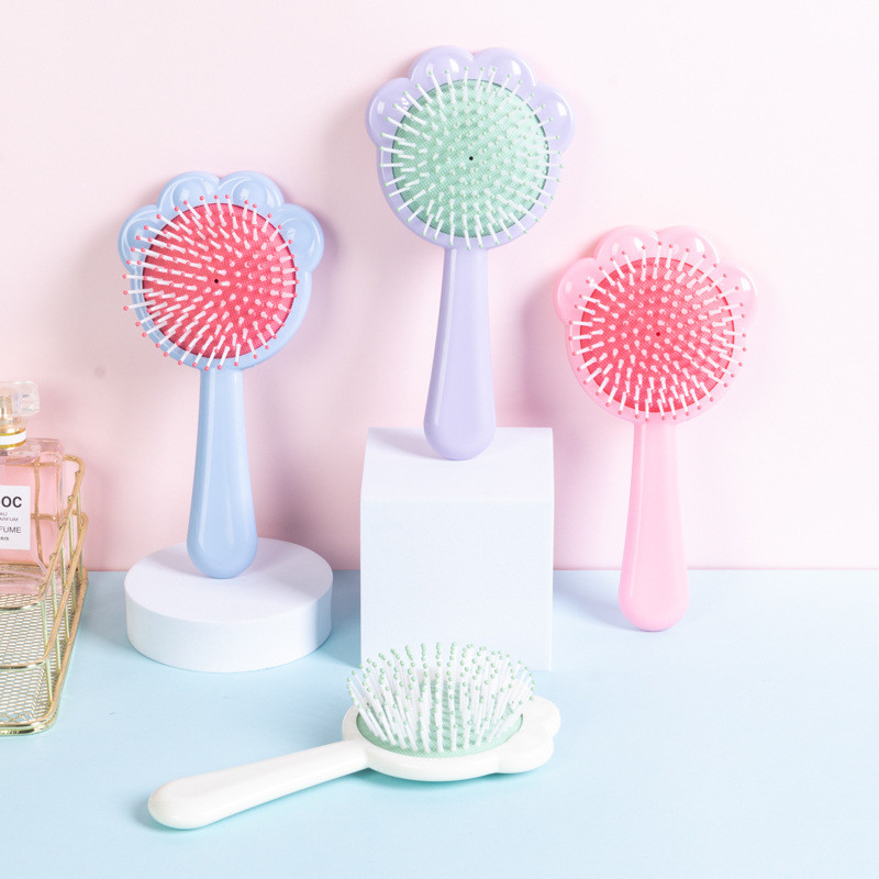 Drăguță perie de păr cu labe de pisică pentru copii, fete, portabilă, pernă de aer, cu desene animate, pieptene de masaj pentru mamă și copii, îngrijirea părului Kawaii