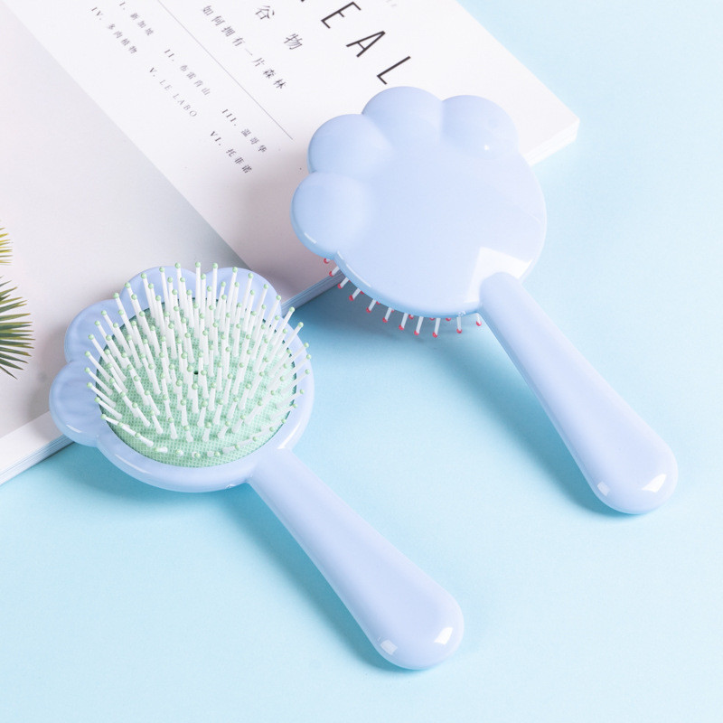 Drăguță perie de păr cu labe de pisică pentru copii, fete, portabilă, pernă de aer, cu desene animate, pieptene de masaj pentru mamă și copii, îngrijirea părului Kawaii