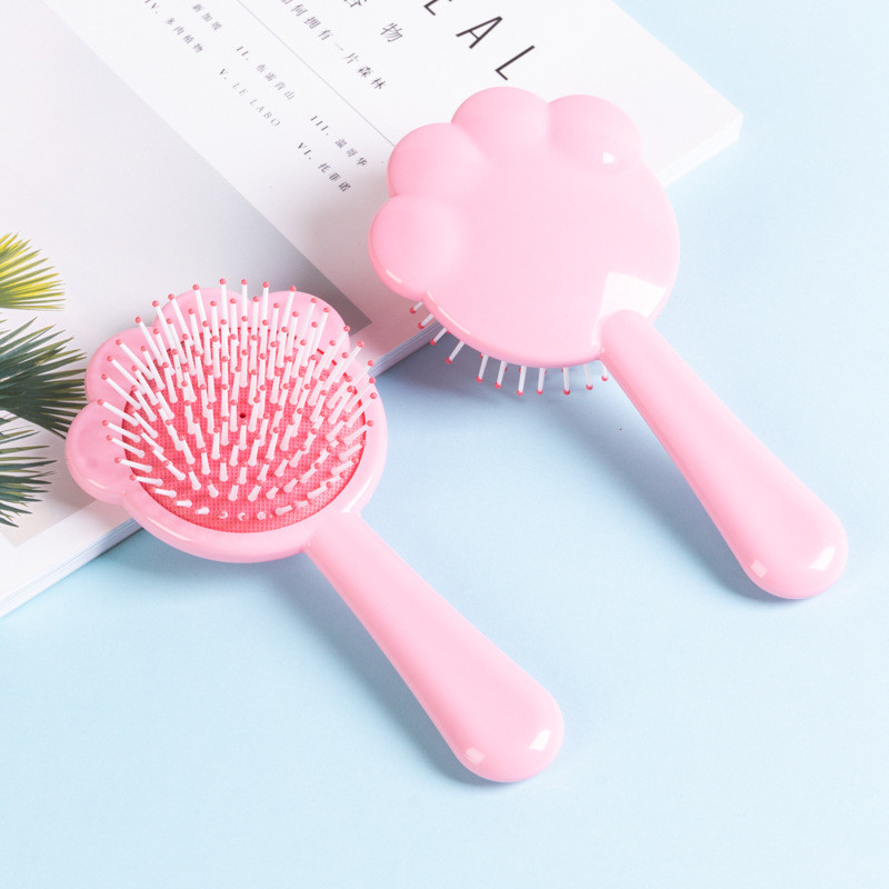 Drăguță perie de păr cu labe de pisică pentru copii, fete, portabilă, pernă de aer, cu desene animate, pieptene de masaj pentru mamă și copii, îngrijirea părului Kawaii