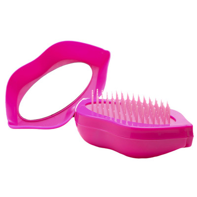 Αντιστατική χτένα σχήματος χειλιών 2 σε 1 Καθρέφτης μασάζ Βούρτσα μαλλιών Σαλόνι Styling Επαγγελματική Χρήσιμη χτένα εργαλείων styling μαλλιών