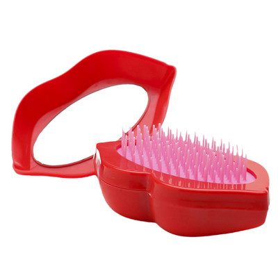 Αντιστατική χτένα σχήματος χειλιών 2 σε 1 Καθρέφτης μασάζ Βούρτσα μαλλιών Σαλόνι Styling Επαγγελματική Χρήσιμη χτένα εργαλείων styling μαλλιών
