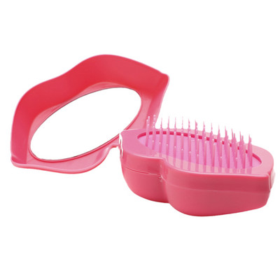 Αντιστατική χτένα σχήματος χειλιών 2 σε 1 Καθρέφτης μασάζ Βούρτσα μαλλιών Σαλόνι Styling Επαγγελματική Χρήσιμη χτένα εργαλείων styling μαλλιών