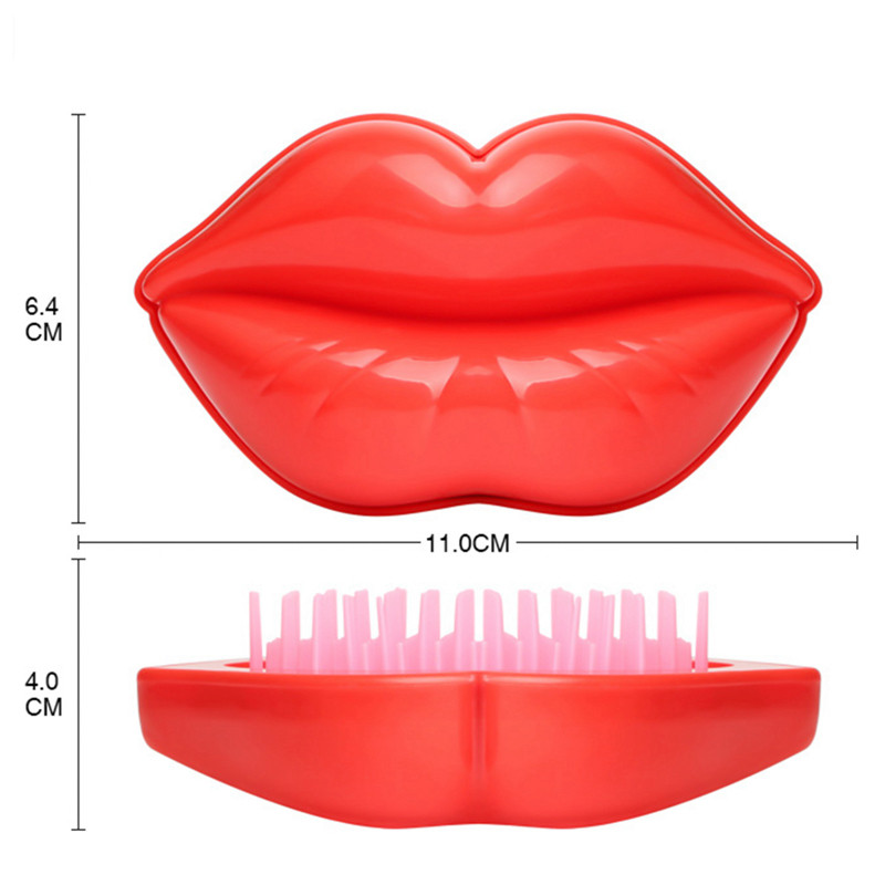 Αντιστατική χτένα σχήματος χειλιών 2 σε 1 Καθρέφτης μασάζ Βούρτσα μαλλιών Σαλόνι Styling Επαγγελματική Χρήσιμη χτένα εργαλείων styling μαλλιών