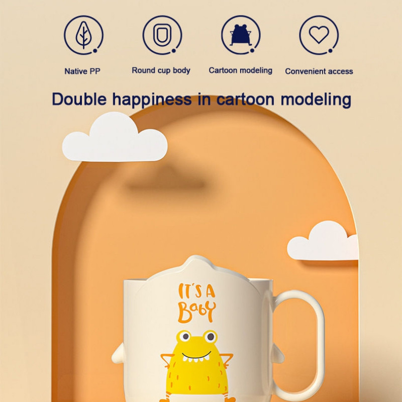 Mielas Little Monster dantų šepetėlio puodelis Vaikiškas dantų šepetėlio puodelis Anties pėda vaikų burnos skalavimo skysčio puodelis plastikinis vonios kambario dantų šepetėlio laikiklio puodelis