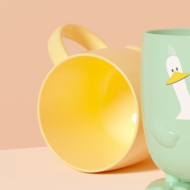 Mielas Little Monster dantų šepetėlio puodelis Vaikiškas dantų šepetėlio puodelis Anties pėda vaikų burnos skalavimo skysčio puodelis plastikinis vonios kambario dantų šepetėlio laikiklio puodelis