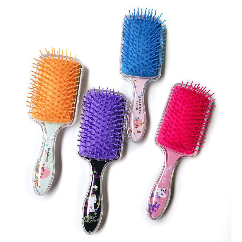 Διαφανής χτένα αέρα κομμωτηρίου Εργαλείο styling περιποίησης μαλλιών Glitter Γρήγορη ανάκαμψη φαρδιά δόντια Μαξιλάρι αέρα χτένα Εργαλεία κομμωτηρίου Cute