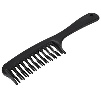 4X Μαύρη διπλή σειρά δοντιών χτένα σαμπουάν μαλλιών με χτένα για μακριά σγουρά μαλλιά