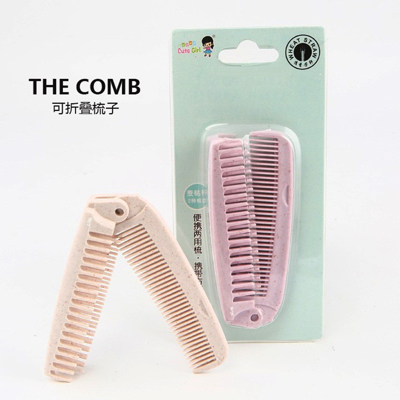 1 vnt Nešiojami sulankstomi šukiniai plaukų šepečiai Antistatinės šukos Kelioninis plaukų šepetys Kviečių šiaudų sulankstomas kirpimo formavimo įrankis