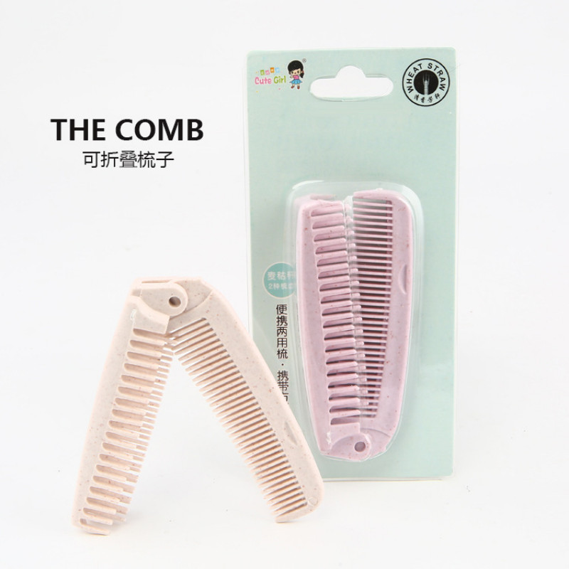 1 vnt Nešiojami sulankstomi šukiniai plaukų šepečiai Antistatinės šukos Kelioninis plaukų šepetys Kviečių šiaudų sulankstomas kirpimo formavimo įrankis