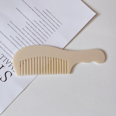 Äädikhappeplaadist ühevärviline käepidemega kamm Kaasaskantav ja moodne antistaatiline tüdrukute juuksekamm