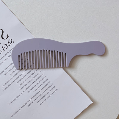 Äädikhappeplaadist ühevärviline käepidemega kamm Kaasaskantav ja moodne antistaatiline tüdrukute juuksekamm