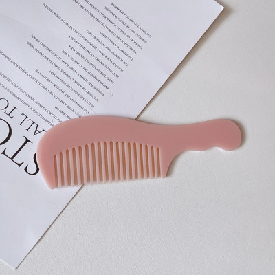 Äädikhappeplaadist ühevärviline käepidemega kamm Kaasaskantav ja moodne antistaatiline tüdrukute juuksekamm