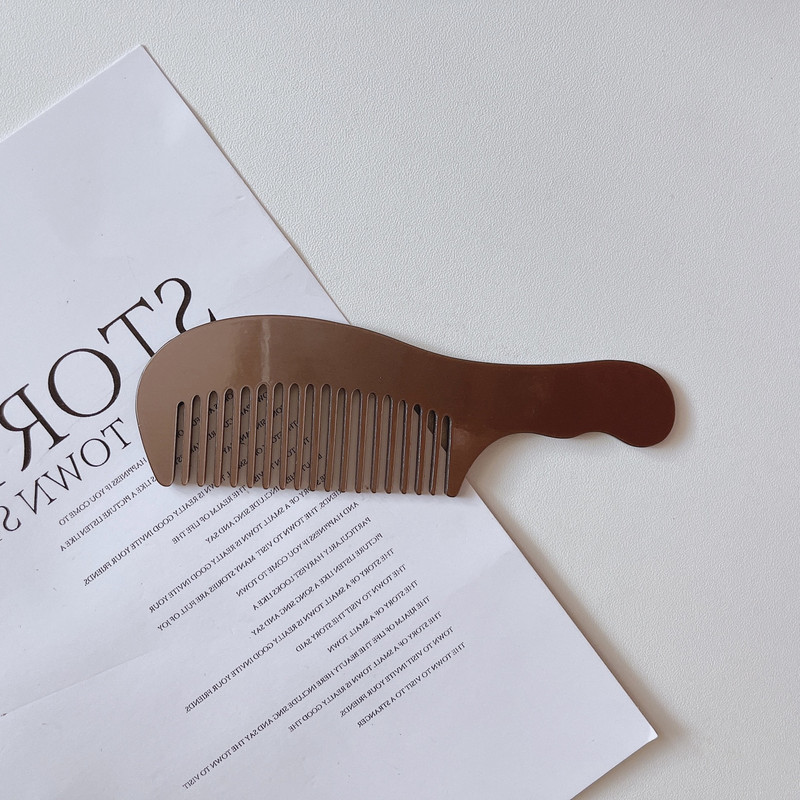 Äädikhappeplaadist ühevärviline käepidemega kamm Kaasaskantav ja moodne antistaatiline tüdrukute juuksekamm