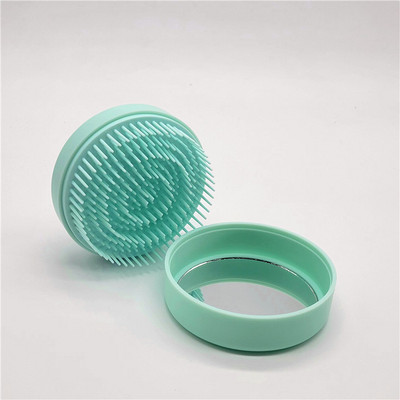 2in1 kūrybingas naujas produktas, nešiojamas apvalus kelioninis masažas, sulankstomas šukos mergaičių plaukų šepetys su veidrodiniu mini kišeniniu formavimo įrankiu