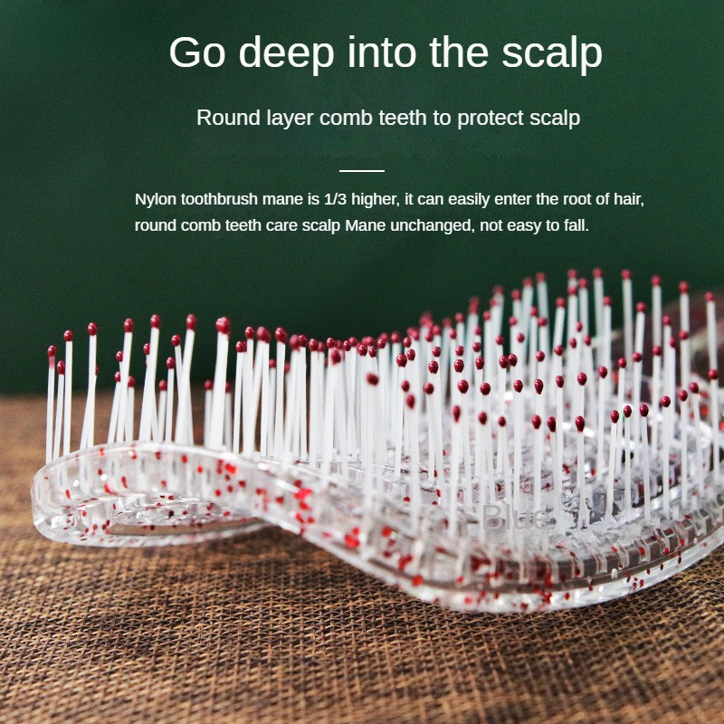 Novi prozirni frizerski češalj s puderom u prahu Šuplji češalj za masažu Češalj za glatku kovrčavu kosu Češljevi za oblikovanje kose