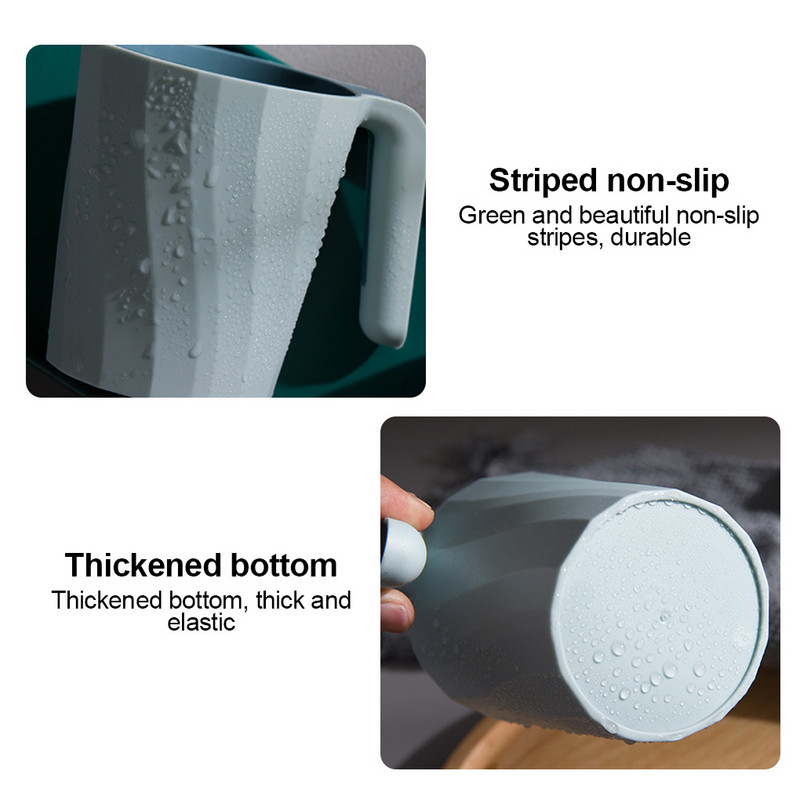 Plastikust libisemisvastane hambakruus Tooth Cup 301–400 ml vannitoa hambaharja hoidja pesutops, hall valge