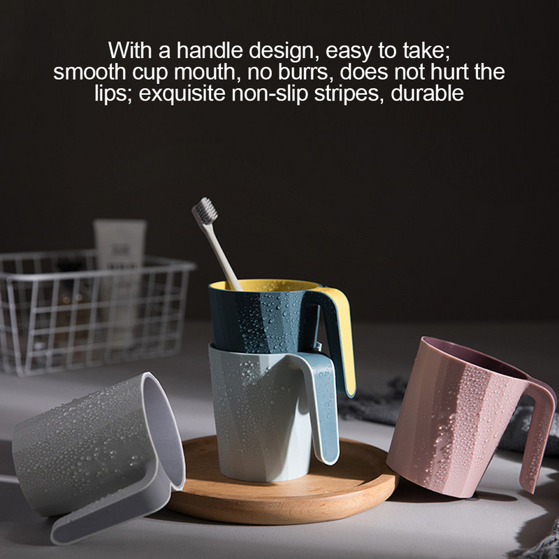 Plastikust libisemisvastane hambakruus Tooth Cup 301–400 ml vannitoa hambaharja hoidja pesutops, hall valge