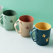 Čašica za pastu za zube Čašica za ispiranje usta s ručkom Plastični dizajn s nagibom od 45° Oblik kaktusa Čašica za pohranjivanje paste za zube Kupaonski držač za pastu za zube