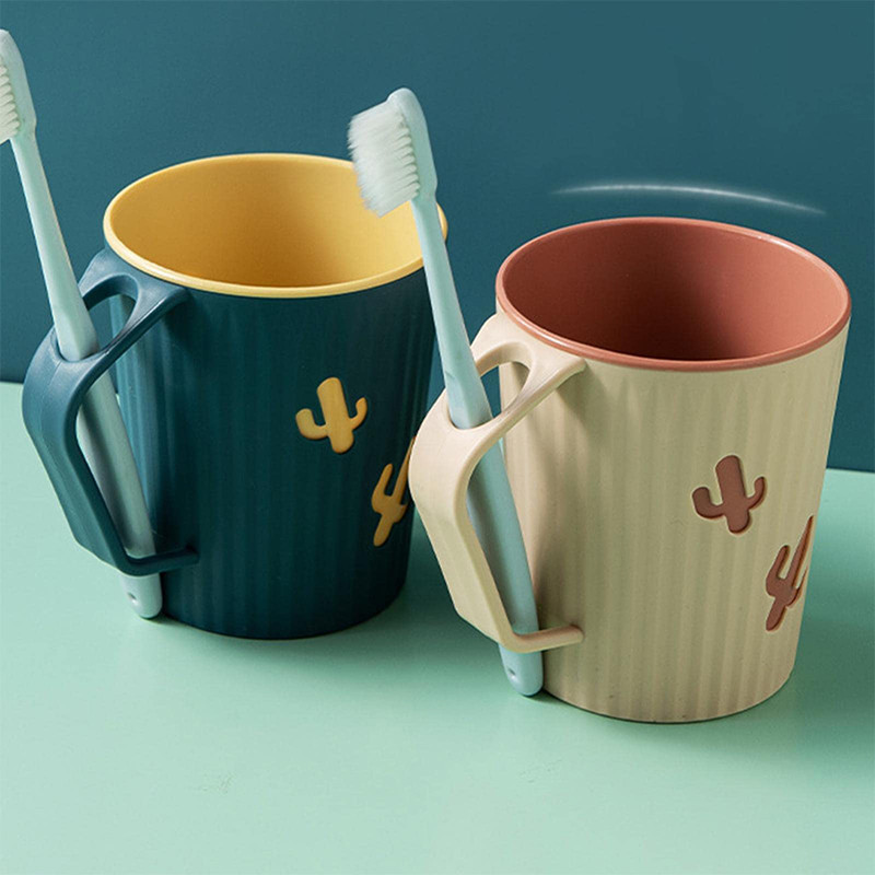 Čašica za pastu za zube Čašica za ispiranje usta s ručkom Plastični dizajn s nagibom od 45° Oblik kaktusa Čašica za pohranjivanje paste za zube Kupaonski držač za pastu za zube