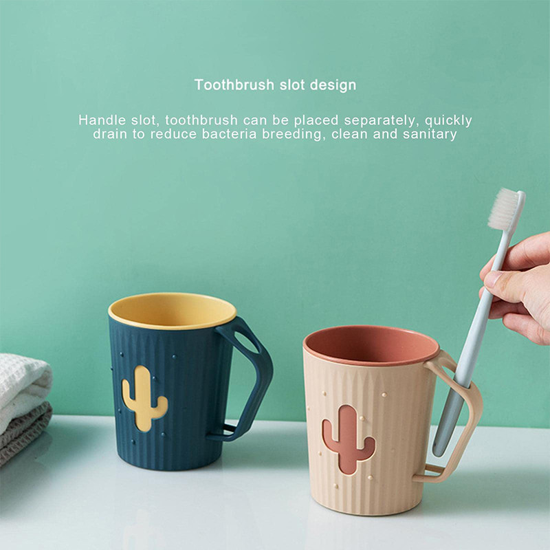 Čašica za pastu za zube Čašica za ispiranje usta s ručkom Plastični dizajn s nagibom od 45° Oblik kaktusa Čašica za pohranjivanje paste za zube Kupaonski držač za pastu za zube
