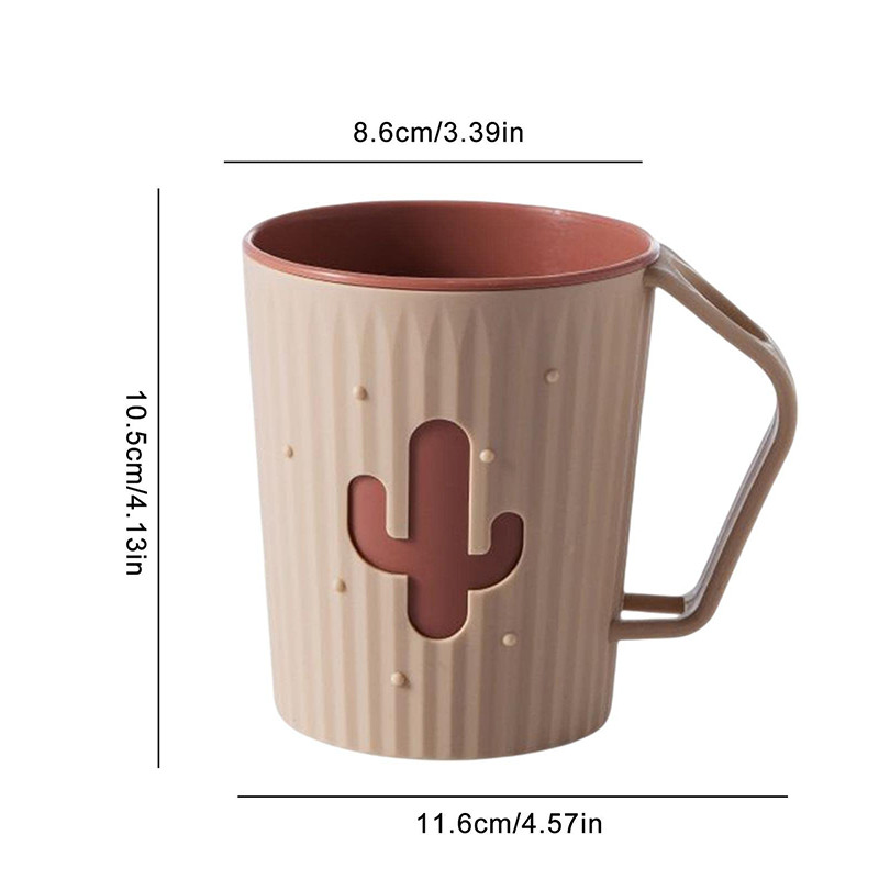 Čašica za pastu za zube Čašica za ispiranje usta s ručkom Plastični dizajn s nagibom od 45° Oblik kaktusa Čašica za pohranjivanje paste za zube Kupaonski držač za pastu za zube