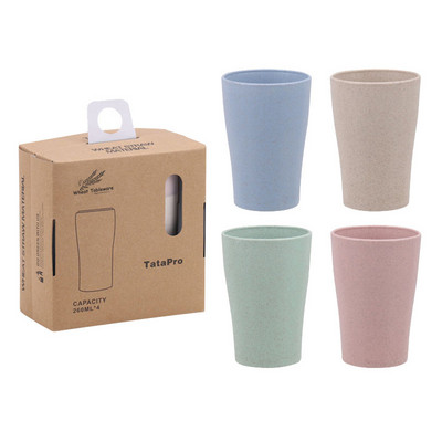 4 buc/set multifunctional apa apa de gura pahare cafea periuta de dinti copii paie reutilizabile biodegradabil plastic sticla adeziv grau