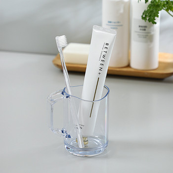 Νέο Mouthwash Cup with Handle Toothbrush Toothpaste Storage Cups Organizer for Home Bathroom Couple\'s Brushing Cup