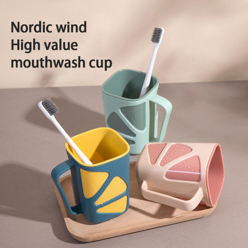 Kruus Lemon Design Vastupidav plasttops Kulumiskindel käepidemega Vannitoatarbed Hambaharja tass Suuvee tass