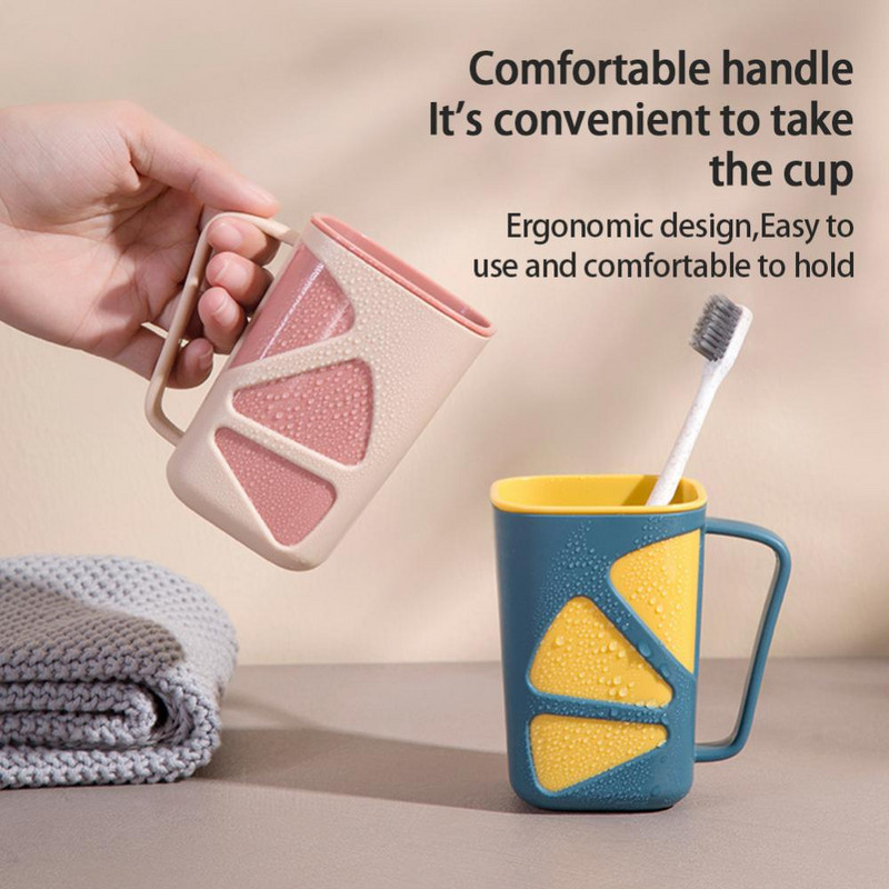 Kruus Lemon Design Vastupidav plasttops Kulumiskindel käepidemega Vannitoatarbed Hambaharja tass Suuvee tass