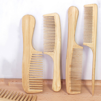 1 бр. Дамски екологични гребени за коса от бамбуково дърво с широки зъби