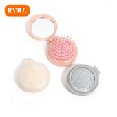 Hajfésű Hordozható összecsukható hajformázó eszközök Kiegészítők Masszázs Smink Fésű Fodrászkellékek Hajkefék Tükörrel