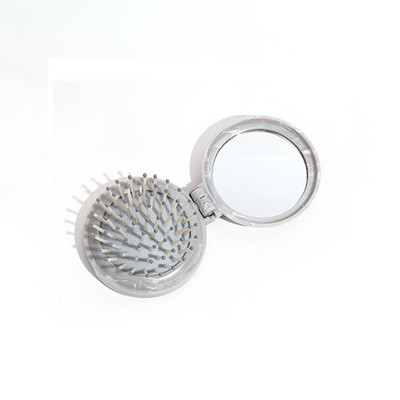 Hajfésű Hordozható összecsukható hajformázó eszközök Kiegészítők Masszázs Smink Fésű Fodrászkellékek Hajkefék Tükörrel