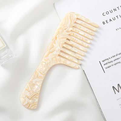 Acetato lakštų šukos Leopardo spausdinimas Antistatinės galvos šukos plačių dantų marmurinės plaukų šukos Kirpyklos formavimo šukos Plaukų priedai