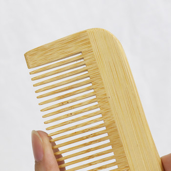 Персонализирано лого Бамбуков дървен хотел за пътуване Използвайте гребен за коса с еко фини плътни зъби Антистатичен масажен гребен за грижа за косата