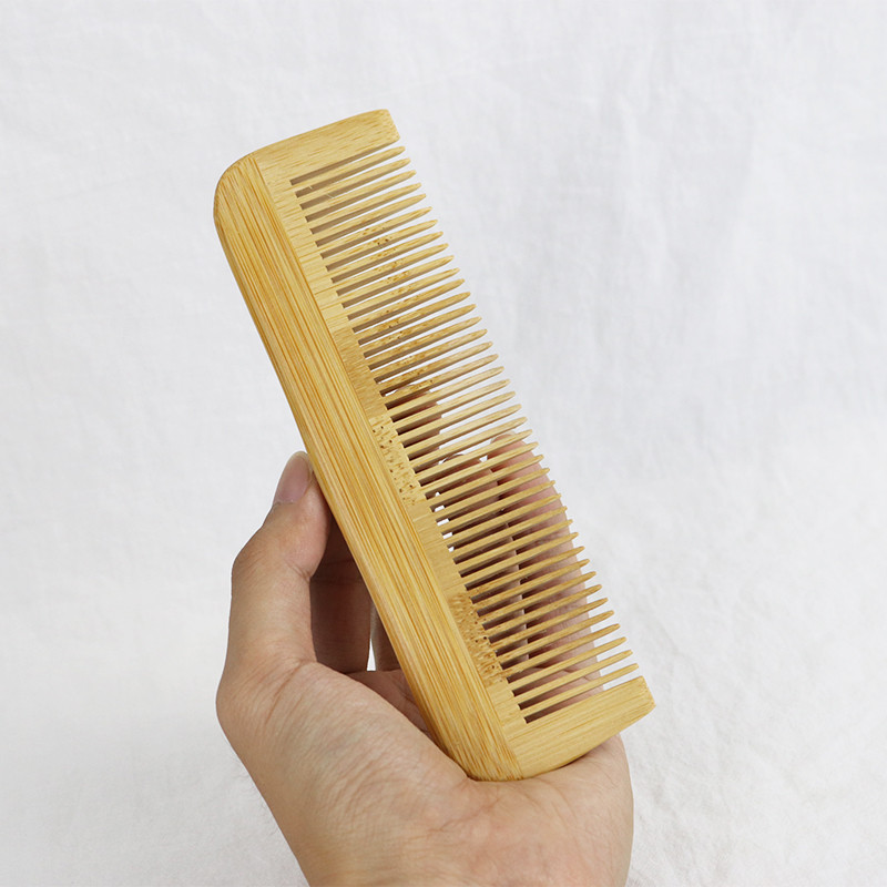Kohandatud logo bambusest puidust reisihotellide kasutamine Eco Fine Dense Dense`i juuksekammiga Antistaatiline juuksehooldusmassaažikamm